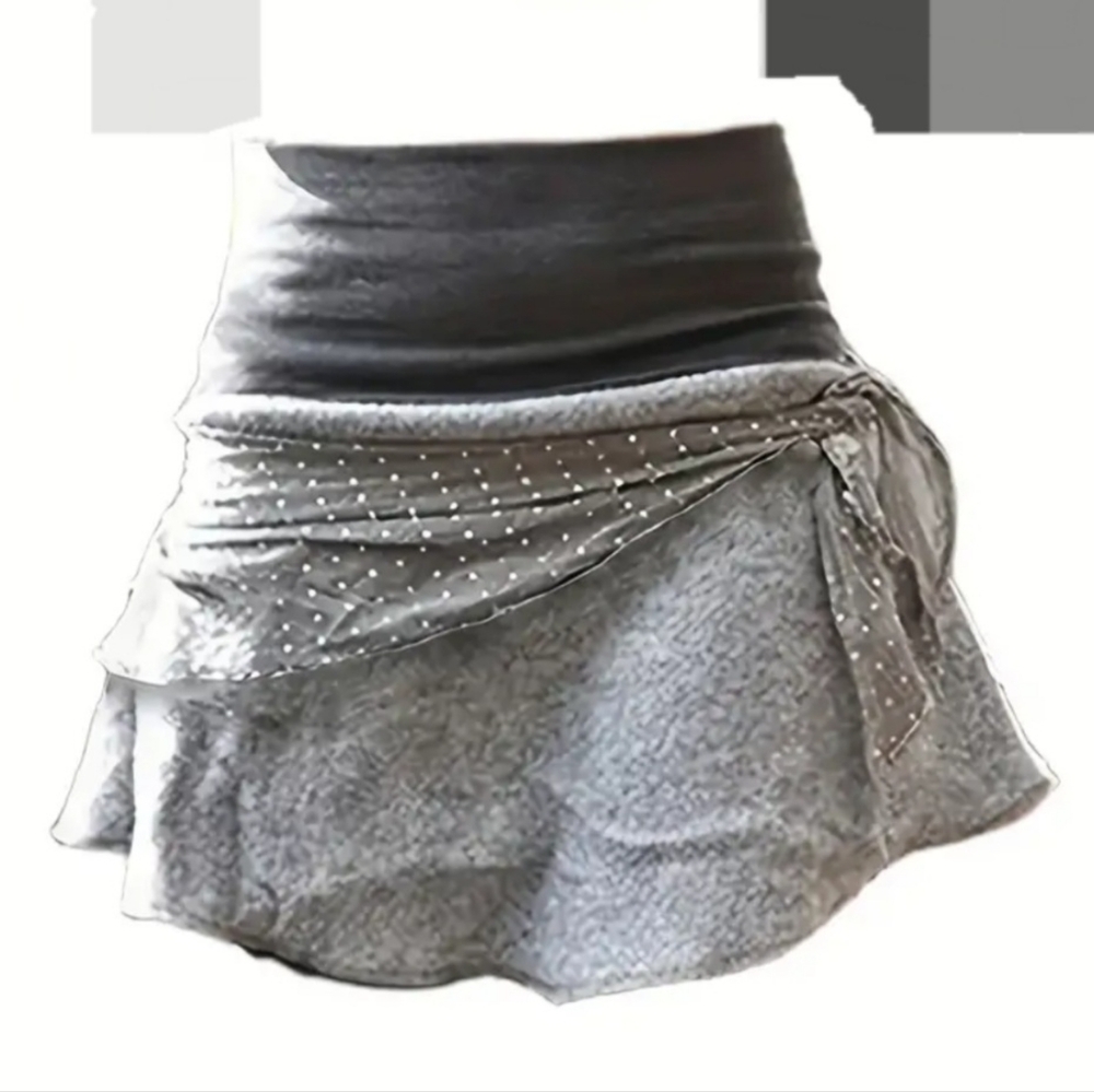 Gray Women's A line mini Skirt